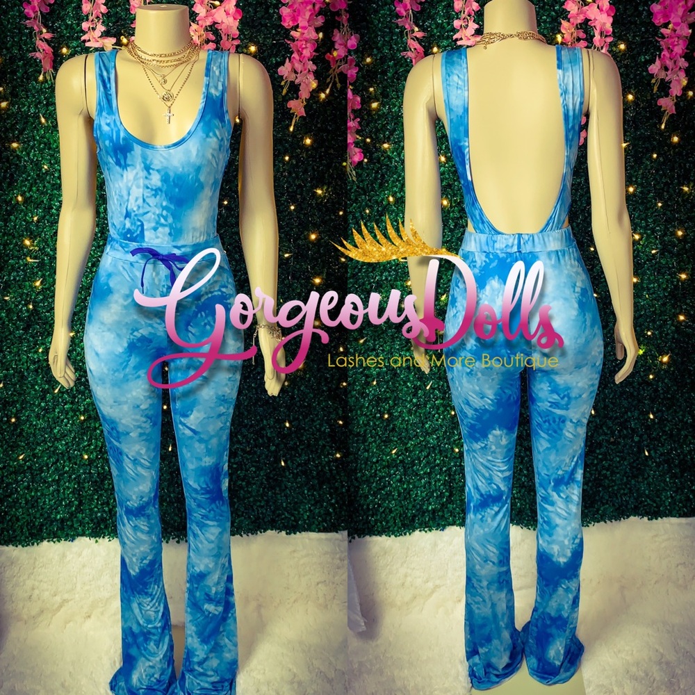 Sexy Tie Dye Two Piece Jumper Outfit
